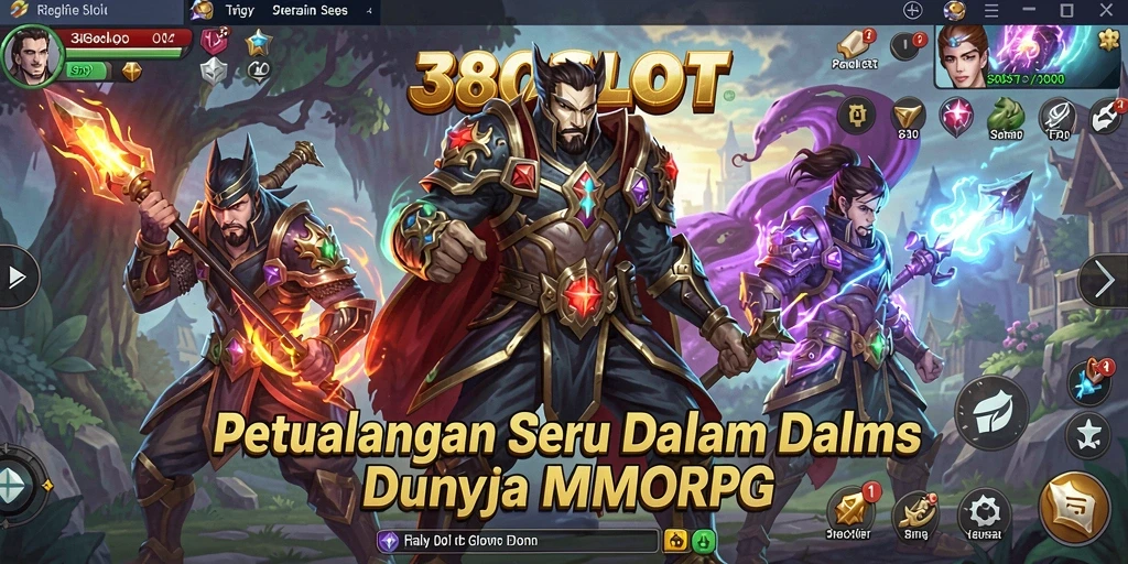 Screenshot gameplay 380SLOT menampilkan pertarungan epik karakter heroik.