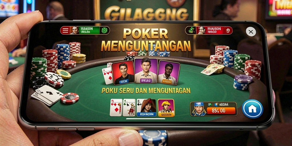 Screenshot dari permainan poker intens dan menyenangkan di 8364.