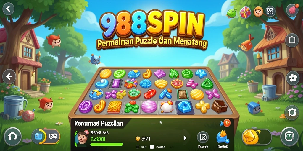 Screenshot gameplay menampilkan tantangan puzzle yang menarik dan penuh warna.