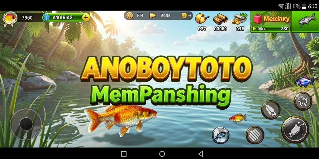 Screenshot gameplay ANOBOYTOTO yang menampilkan suasana memancing yang realistis.