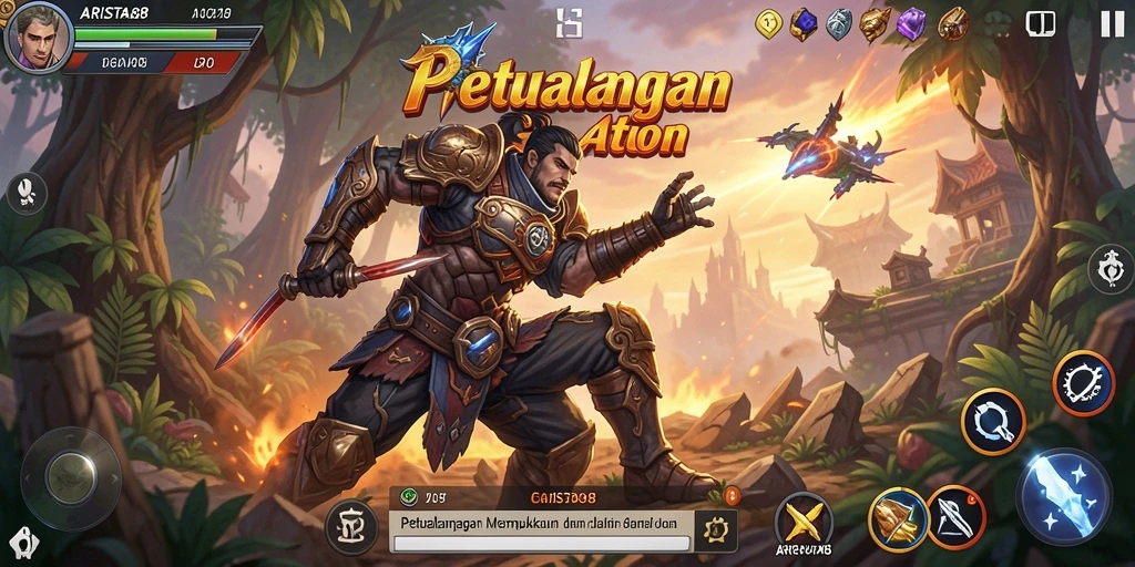 Tampilan seru gameplay ARISTA88 dengan pertarungan action yang mendebarkan.