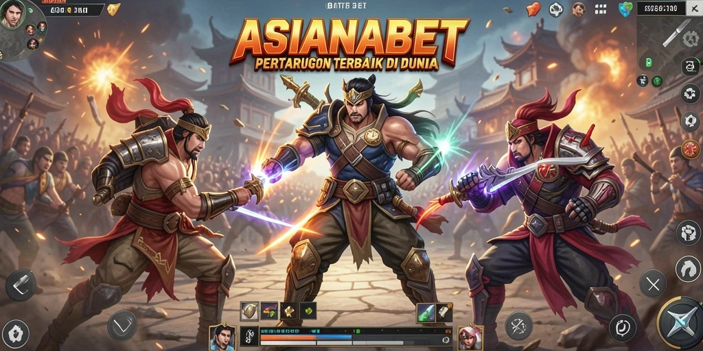 Tangkapan layar utama ASIANABET menampilkan aksi pertempuran mendebarkan.
