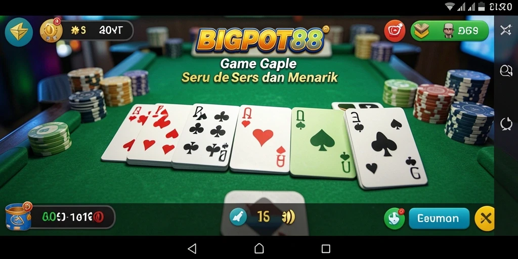 Tampilan menarik gameplay Gaple dalam BIGPOT88.