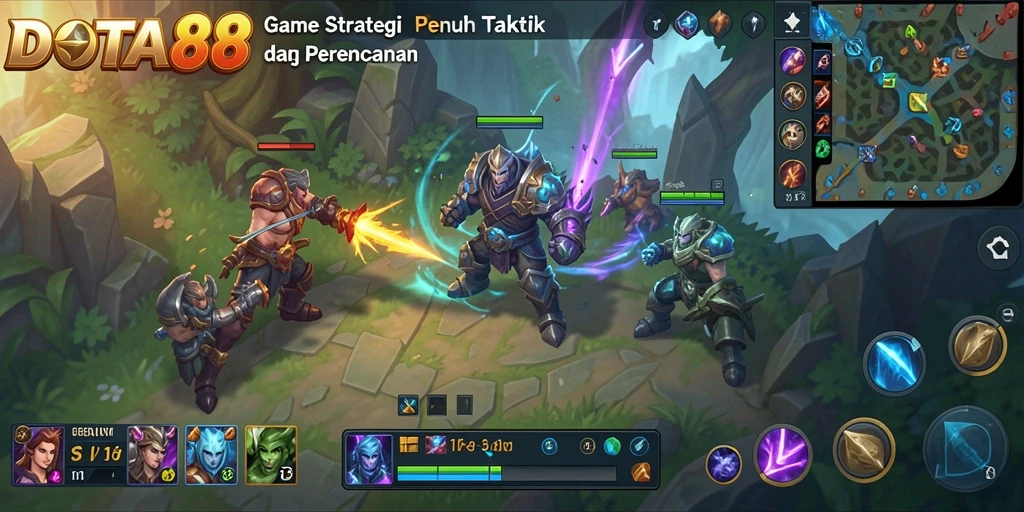 Screenshot DOTA88 menampilkan aksi strategis yang mendebarkan di medan perang.