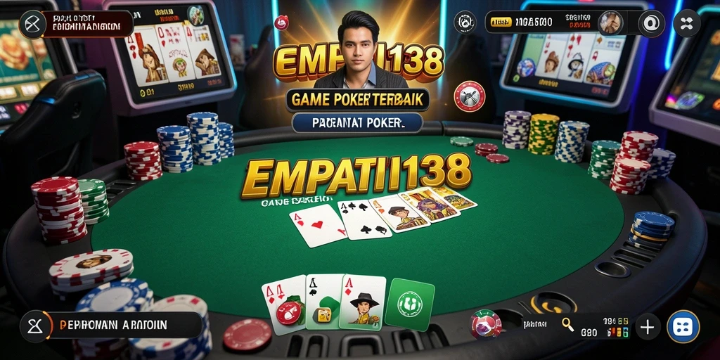 Tampilan gameplay seru dalam EMPATI138 dengan suasana poker yang mendebarkan.