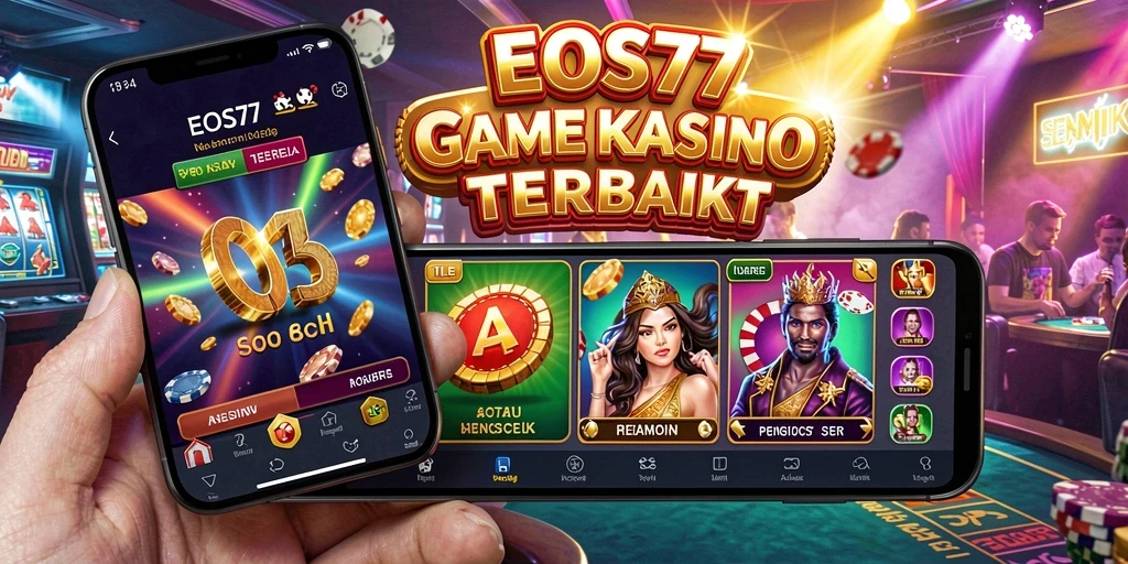 Screenshot gameplay EOS77 menampilkan suasana kasino yang nyata.