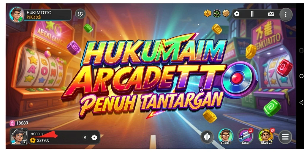 Tampilan gameplay HUKUMTOTO yang seru dan penuh warna.