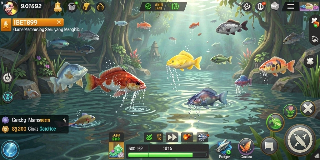 Tampilan screenshot gameplay IBET899 dengan aksi memancing yang seru.