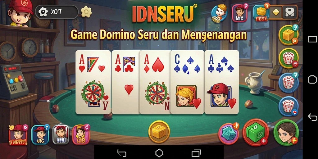 Screenshot gameplay IDNSERU yang menampilkan aksi seru permainan Domino.