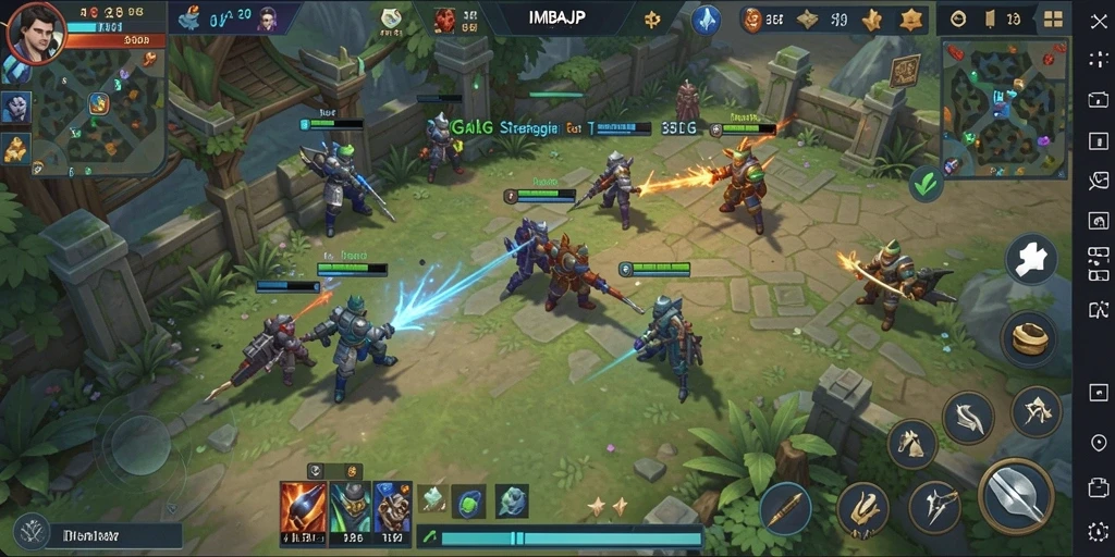 Screenshot utama dari gameplay IMBAJP yang menampilkan aksi pertempuran SLG yang mengasyikkan.