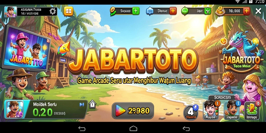 Tampilan gameplay utama JABARTOTO yang seru dan penuh tantangan dalam arcade.