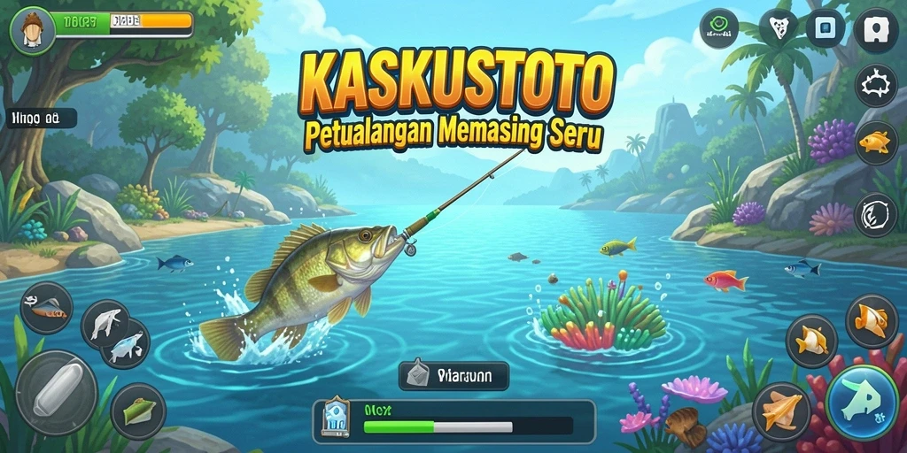 Tampilan gameplay seru di KASKUSTOTO dengan berbagai jenis ikan.