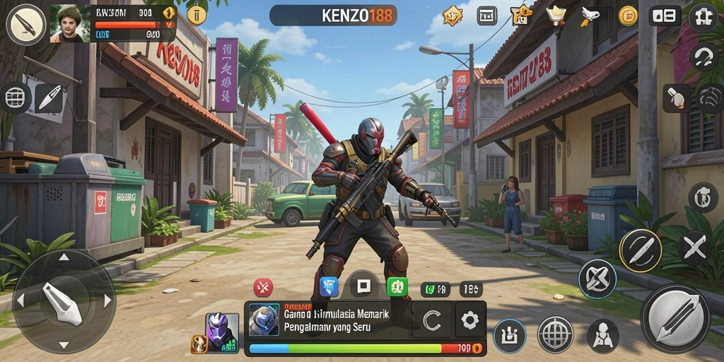 Tampilan gameplay KENZO188 yang menarik dan mendebarkan di dunia simulasi.