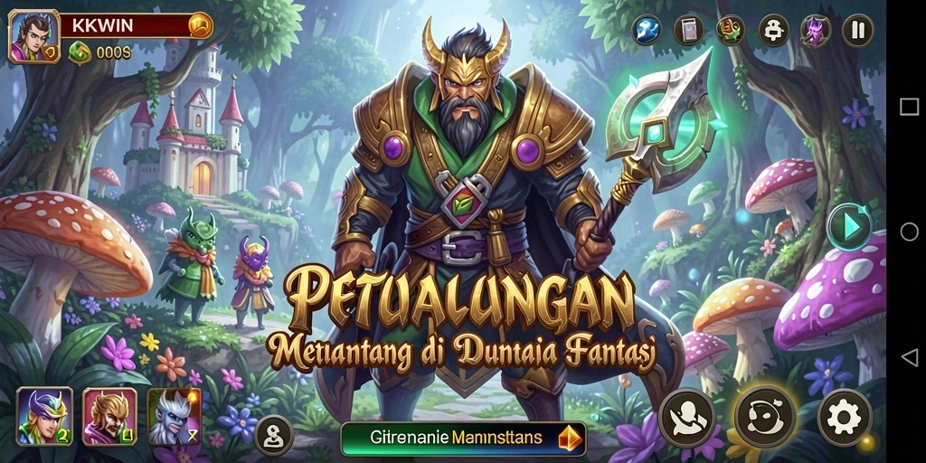 Screenshot KKWIN menampilkan aksi seru dalam dunia petualangan.