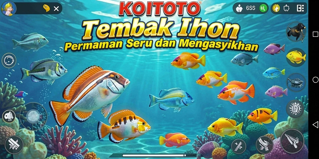 Tampilan gameplay KOITOTO yang penuh aksi Tembak Ikan.