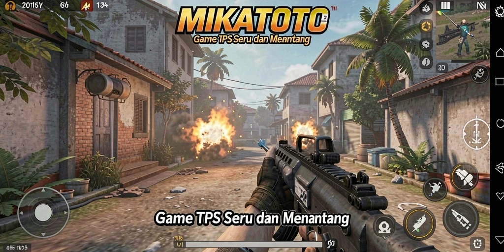 Tampilan gameplay seru MIKATOTO dalam pertempuran TPS.