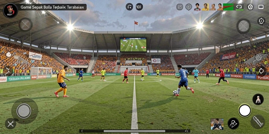 Tampilan gameplay mendebarkan dari game sepak bola MPO1221.