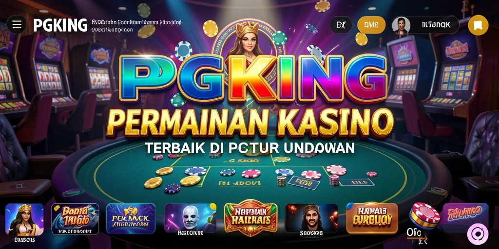 Tangkapan layar utama PGKING menampilkan gameplay Kasino yang mendebarkan.