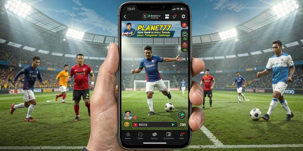 Tampilan gameplay seru dalam permainan sepak bola PLANET77.