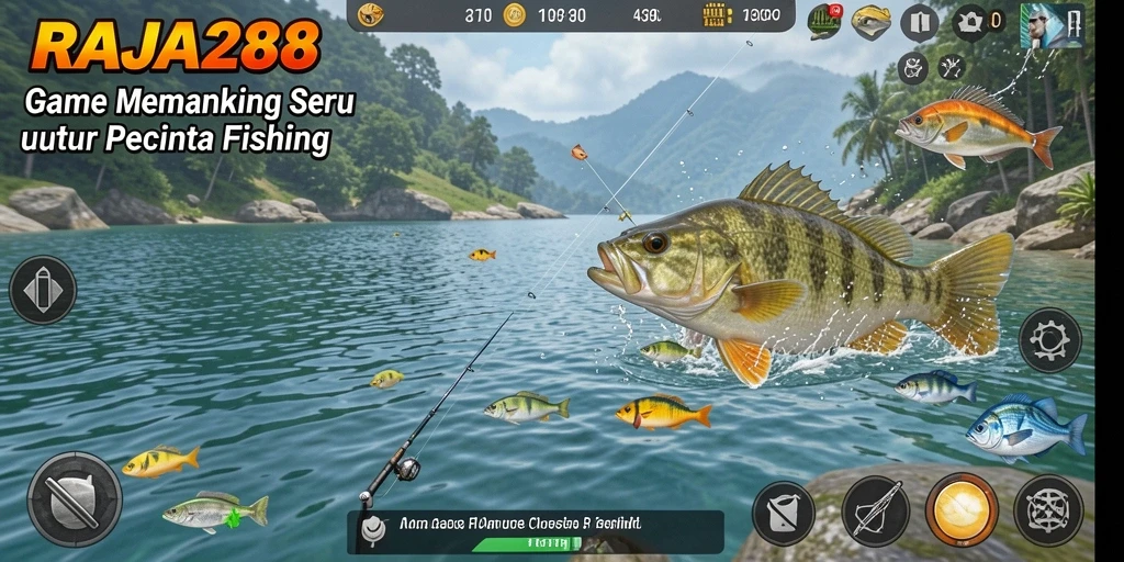 Screenshot utama RAJA288 menampilkan aktivitas memancing yang seru dan menegangkan.