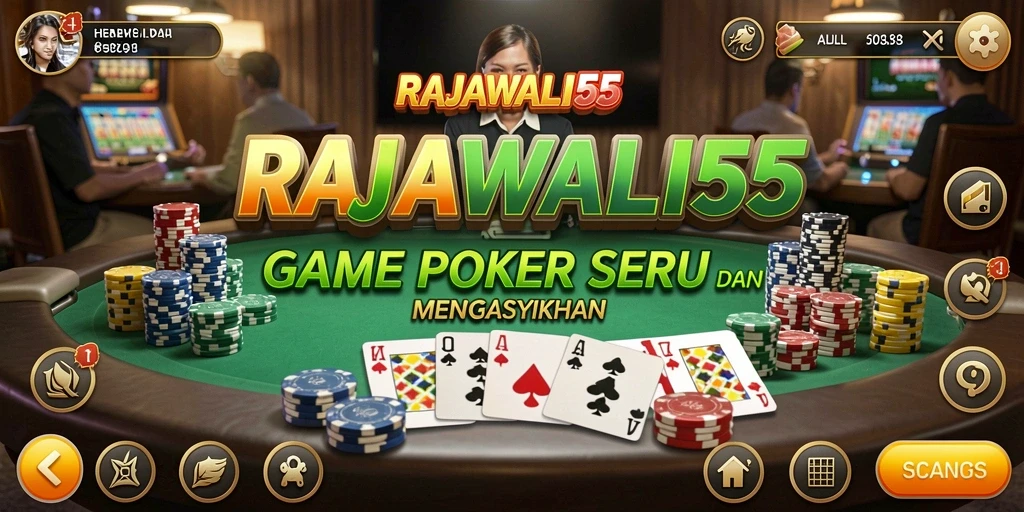 Tampilan gameplay seru dalam poker RAJAWALI55