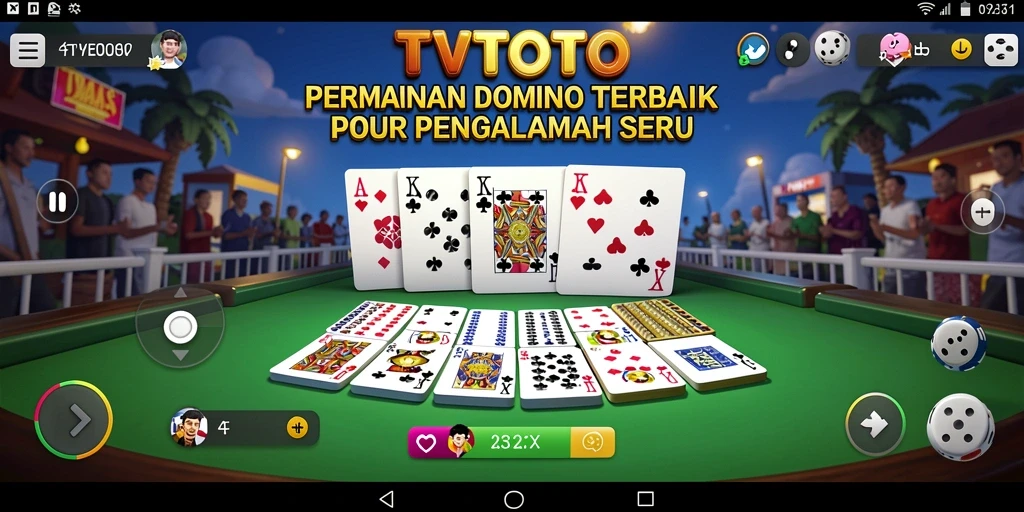 Tampilan gameplay seru dari aplikasi Domino TVTOTO.