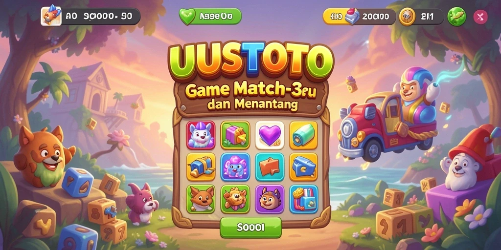 Gameplay seru dari UUSTOTO menampilkan keseruan mencocokkan item.
