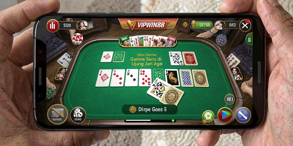 Tampilan gameplay seru di VIPWIN88 memperlihatkan keahlian bermain Domino.
