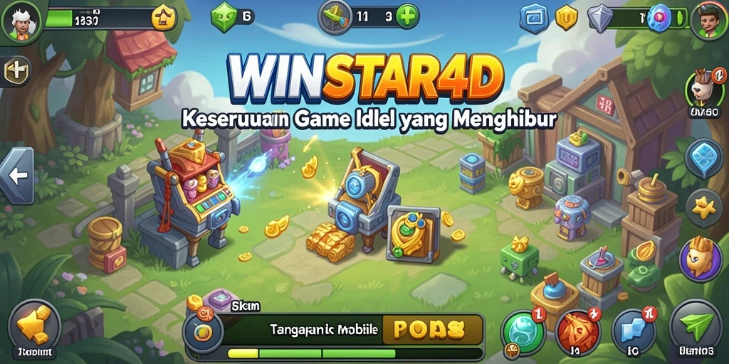 Screenshot utama <strong>WINSTAR4D</strong> menampilkan gameplay Idle yang mengasyikkan.